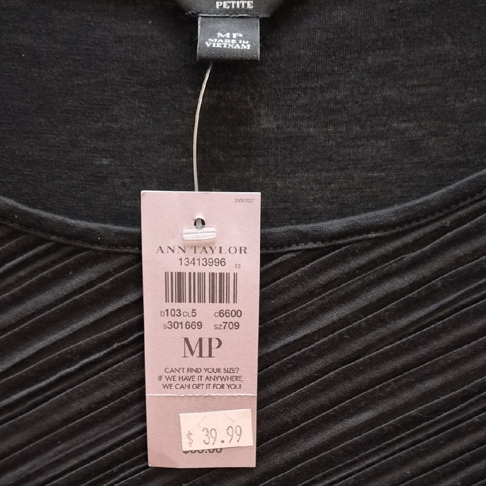 Ann Taylor Black Textured Blouse - Picture 2 of 5
